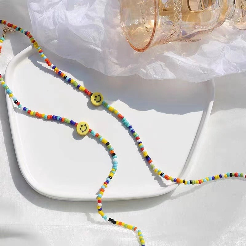 Rainbow Smile Face Choker Necklace