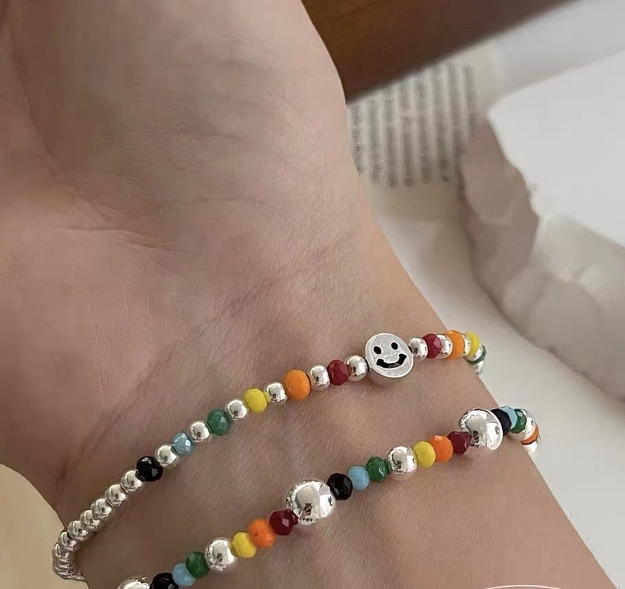 925 Sterling Silver Smile Face Bracelet