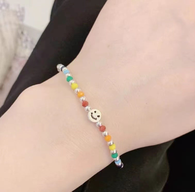 925 Sterling Silver Smile Face Bracelet