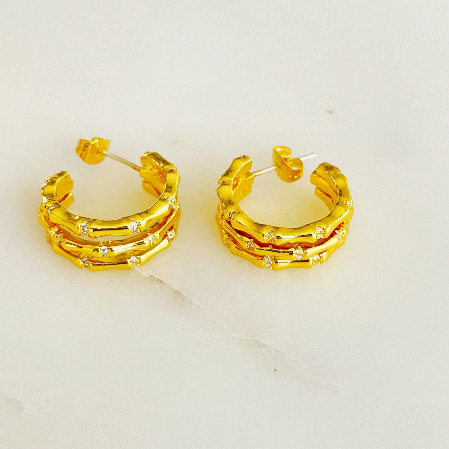 Bamboo Hoop Earrings