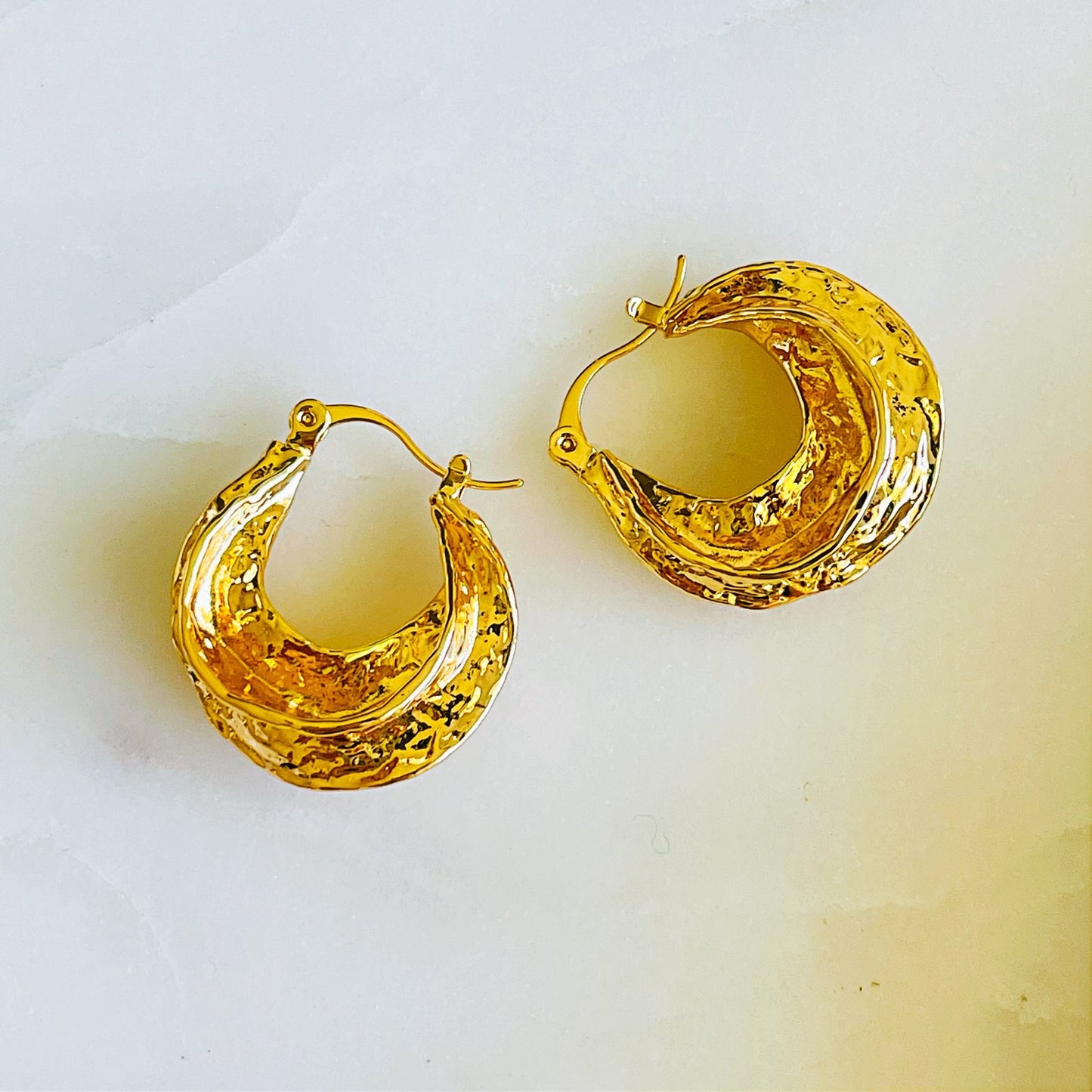 Chunky Ridge Hoop Earrings