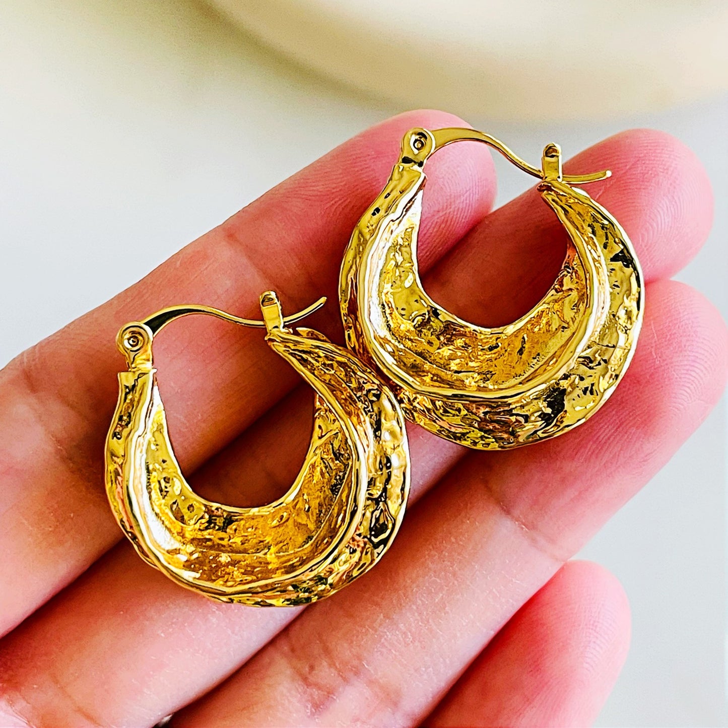 Chunky Ridge Hoop Earrings