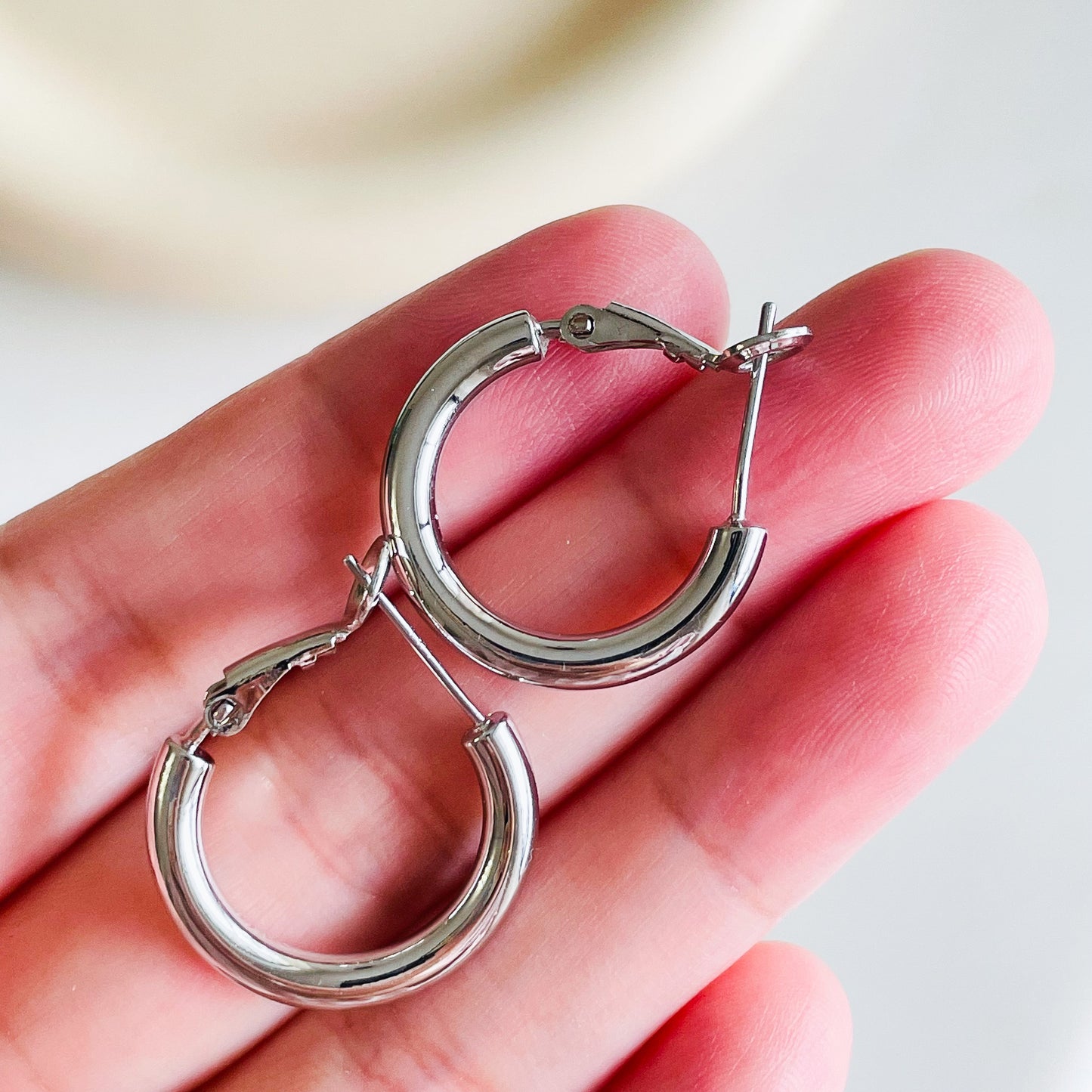 s925 Plain Hoop Earrings