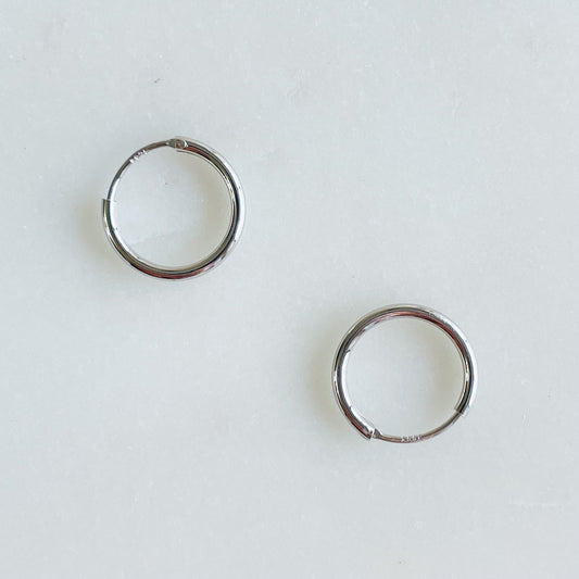 s925 Classic Slim Hoop Earrings