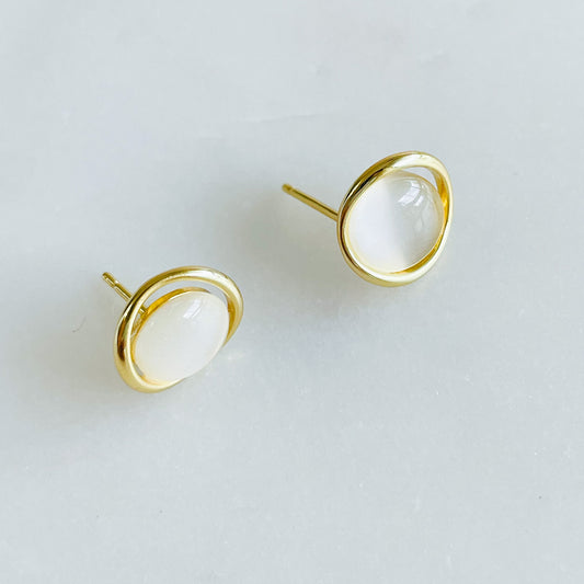 s925 Opal Stud Earrings