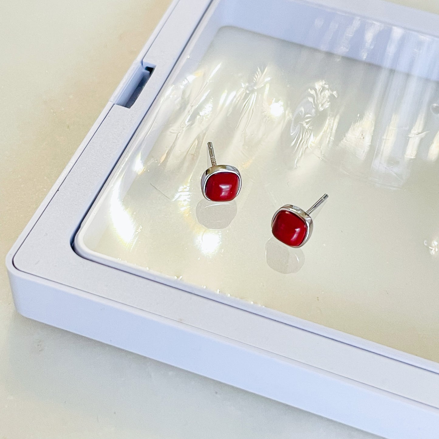 s925 CNY Red Stud Earrings