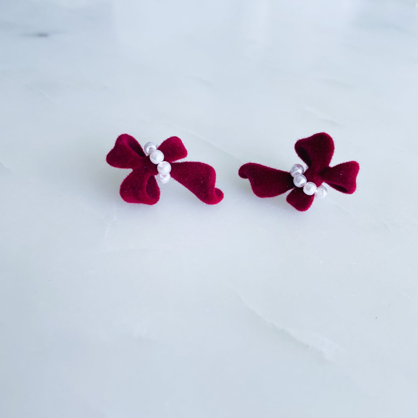 Red Velvet Pearl Earrings