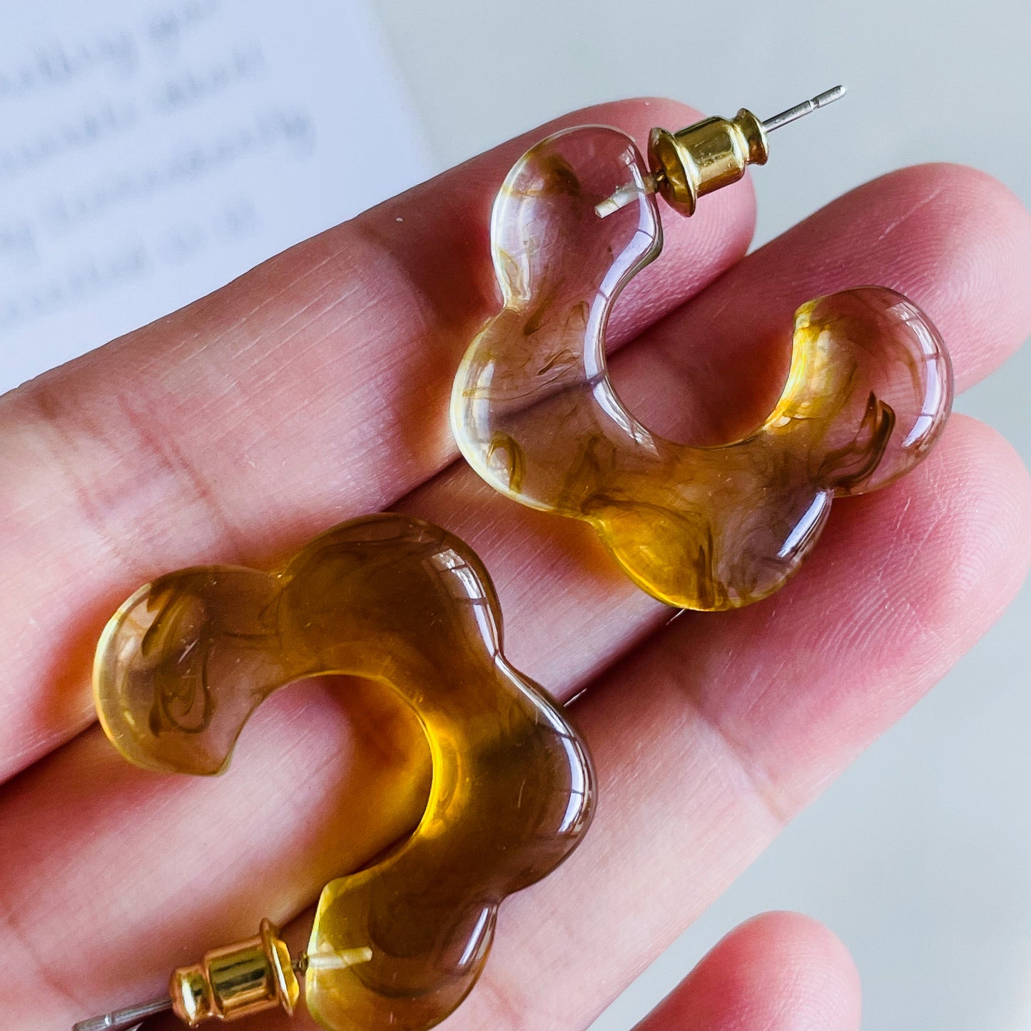 Amber Flower Earrings