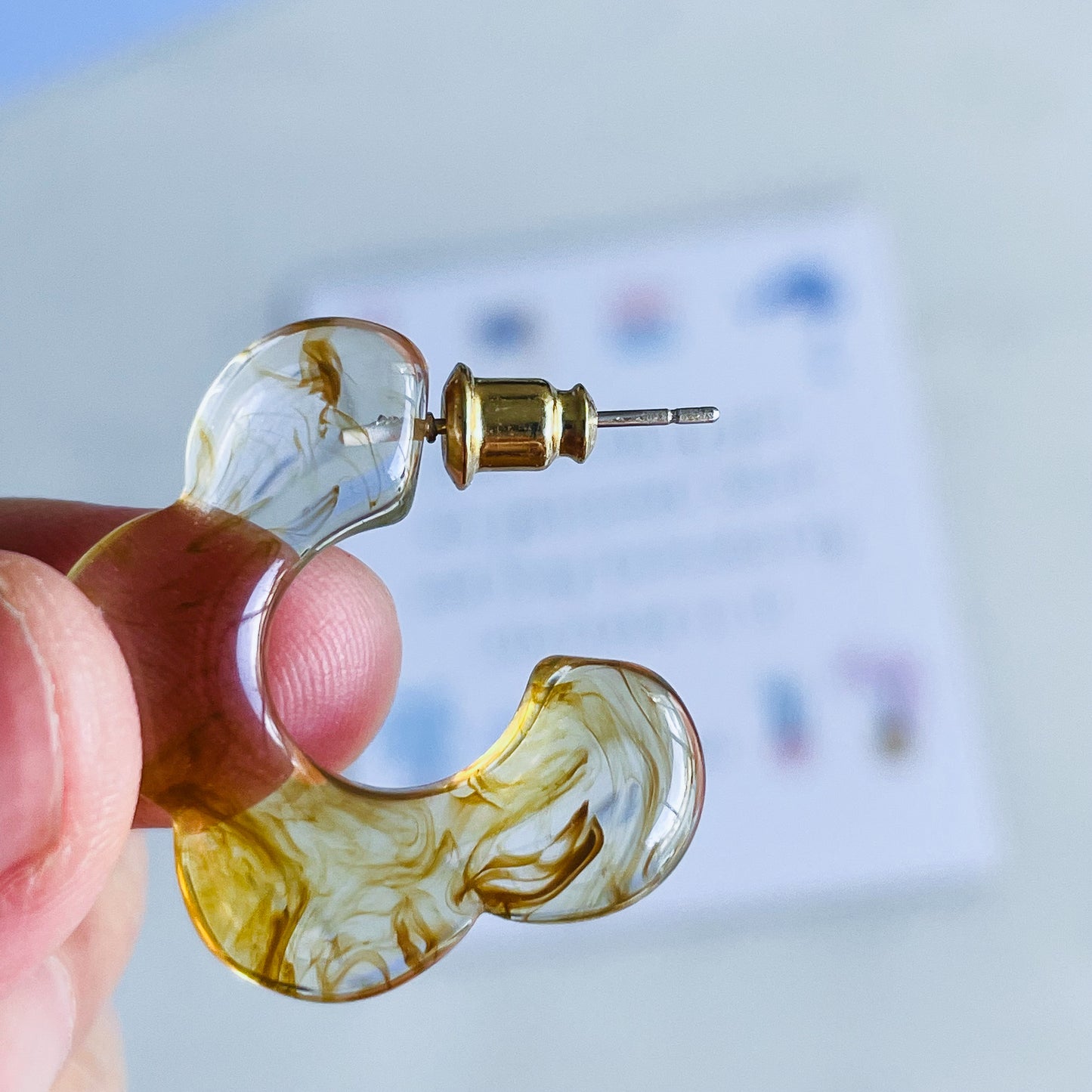 Amber Flower Earrings