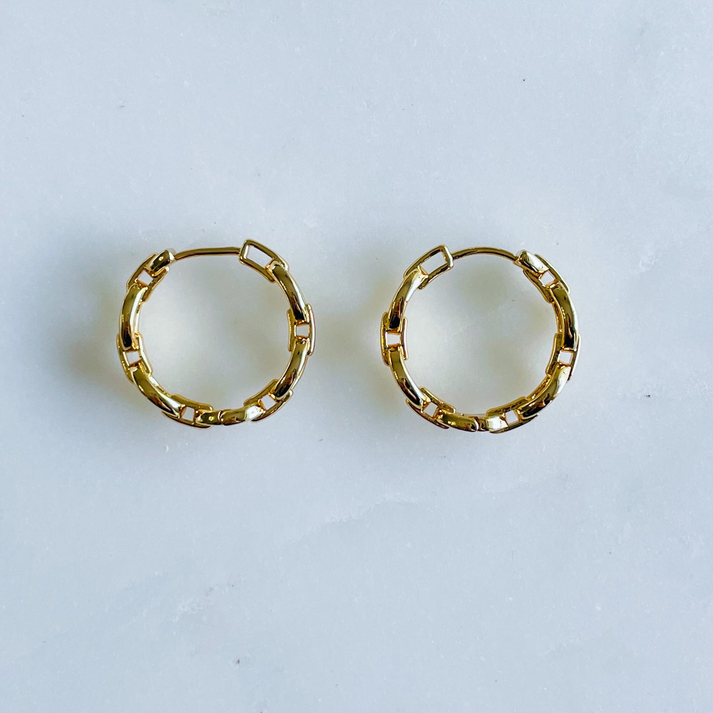 Medium Chain Hoop Earrings