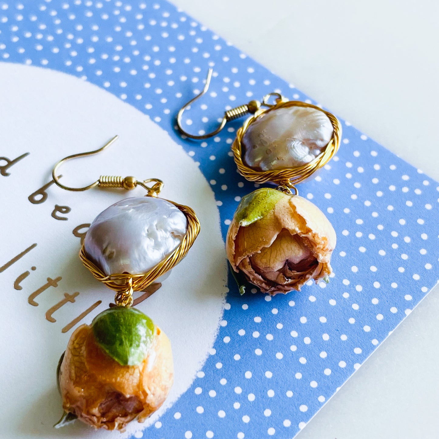 Preserved Fresh Flower Earrings