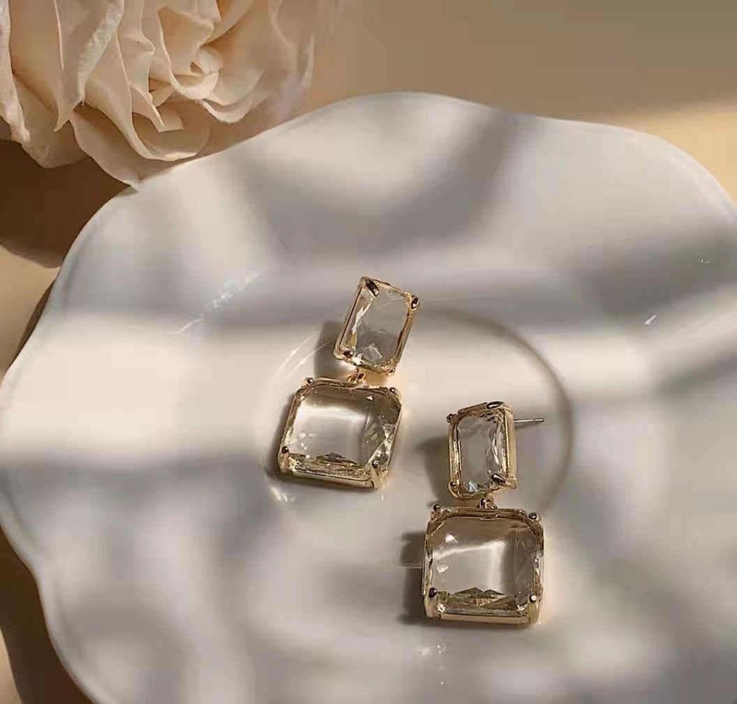 Crystal Cubic Earrings